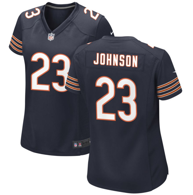 Women's Chicago Bears #23 Roschon Johnson Navy Football Stitched Game Jersey(Run Small)